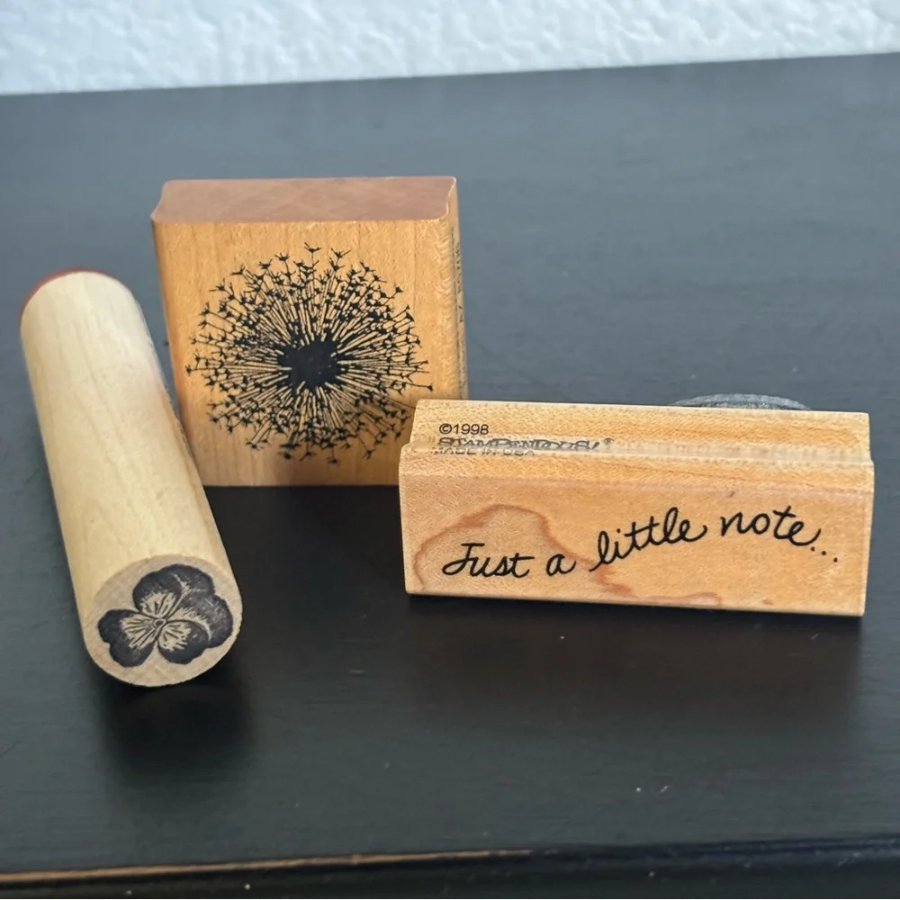 Dandelion ~ Pansy ~ Just A Little Note…. Wood Mounted Rubber Stamps Card Making